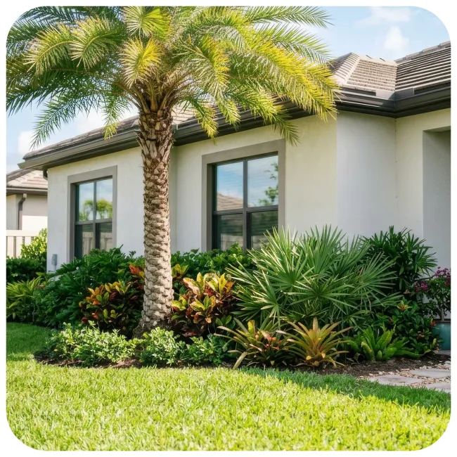 Florida home with nice landscaping